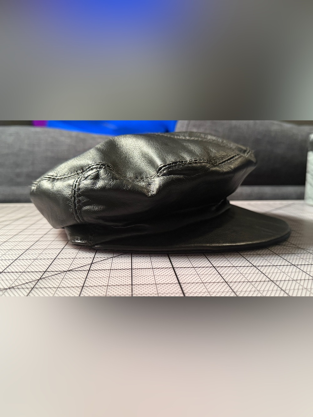 NORDSTROM Italian Leather Newsboy Cap
